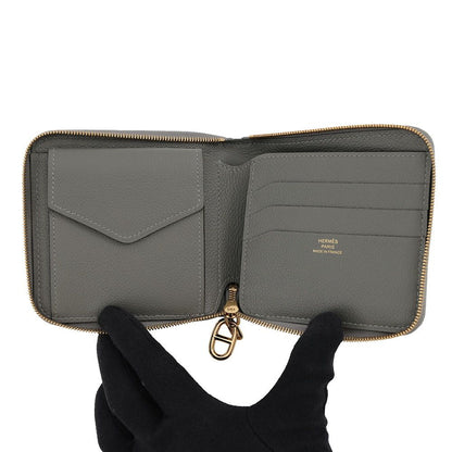 Hermes Bifold Wallet Zipengo 2 Chaine D'ancre Gris Meyer Gold Evercolor — view 4