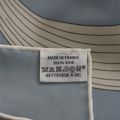 Hermes Carre 90 Bouquet Final the Last Buquefinal Silk Blue Jean Rosepearl Scarf — view 4