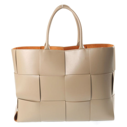 Bottega Veneta Maxi Intrecciato Arco Tote Bag Beige Leather