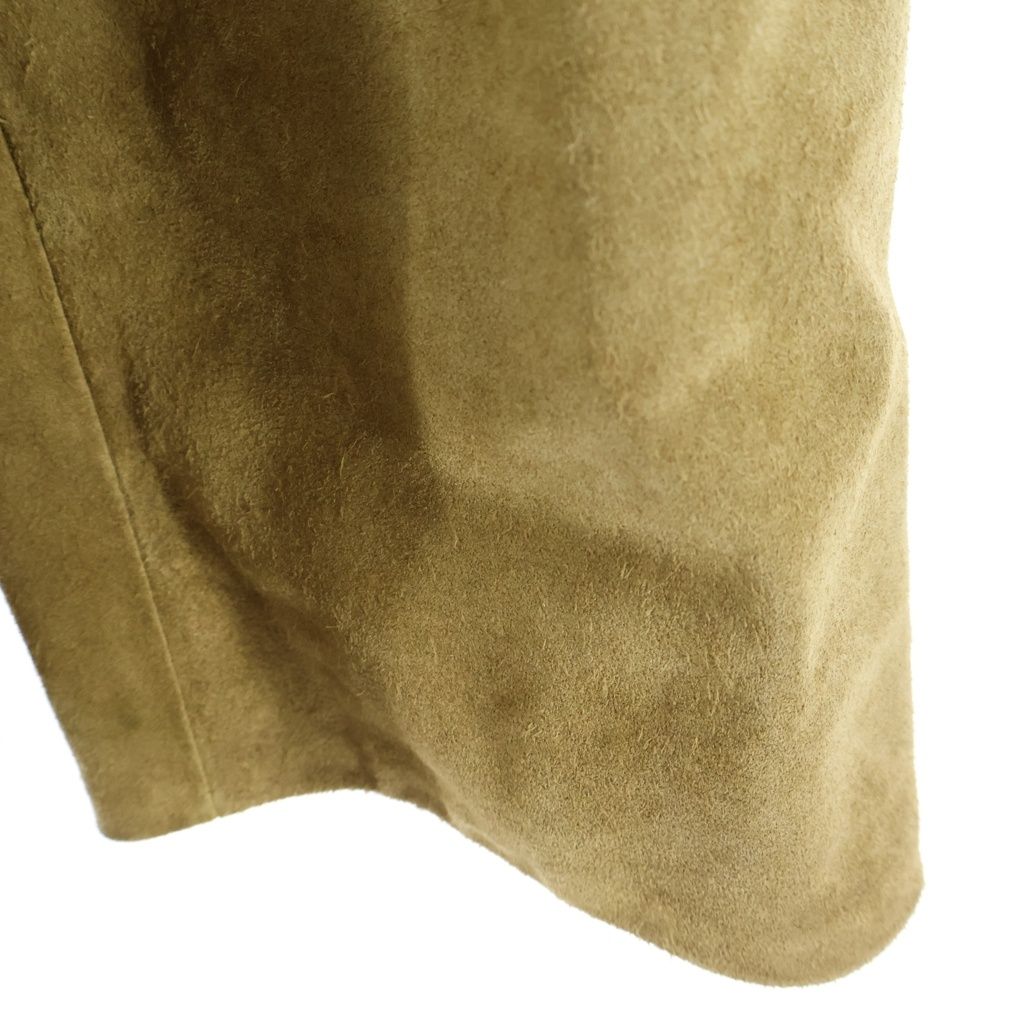Miu Miu Leather Jacket Suede Embossed Logo Wax Button Up Brown — view 5