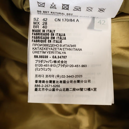 Miu Miu Leather Jacket Suede Embossed Logo Wax Button Up Brown — view 8