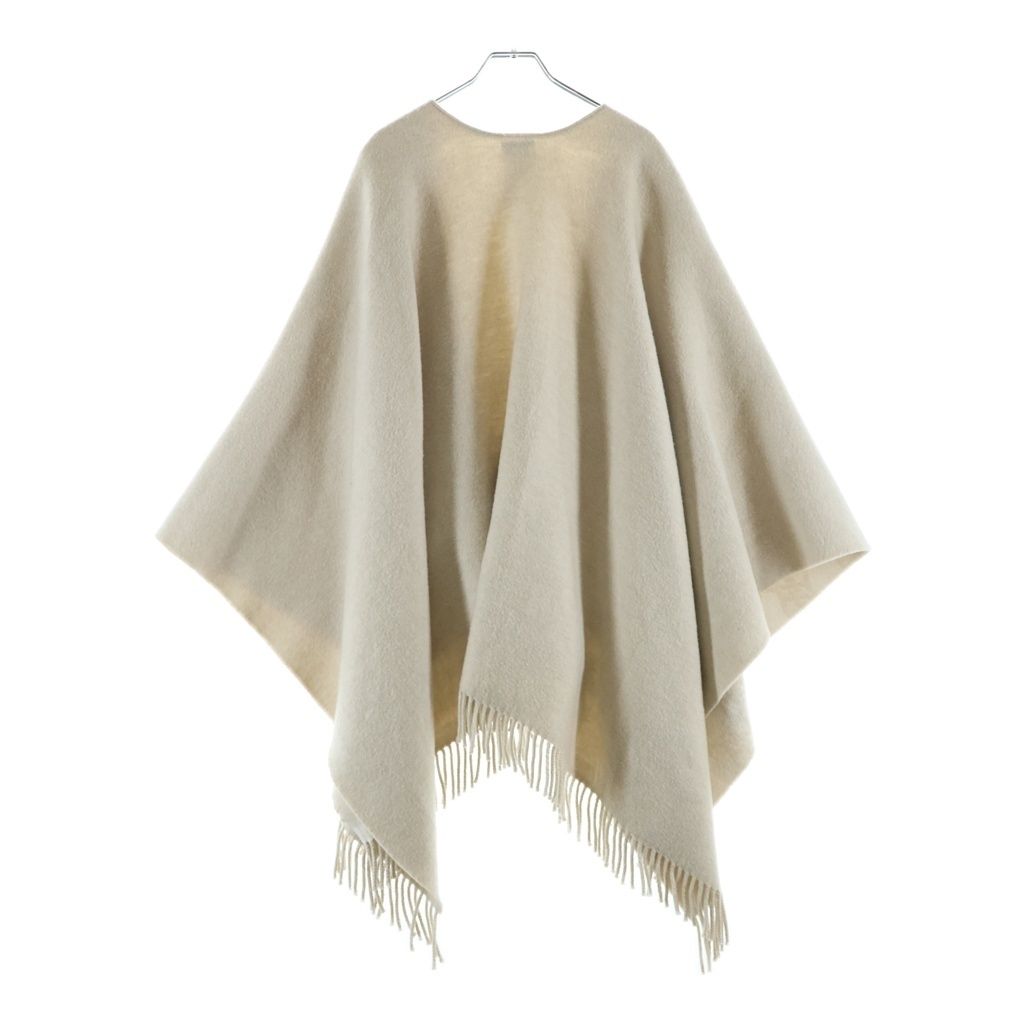 Fendi Reversible Wool and Cashmere Poncho Cape FF Monogram Beige — view 2