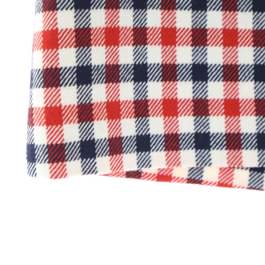 Dior Plaid Silk Wool Skirt White Red — view 5