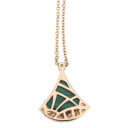 Bvlgari Diva's Dream Malachite Pave Diamond Necklace Pink Gold — view 3