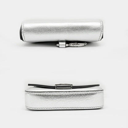 Fendi Nano Bucket Charm Mini Shoulder Bag Silver Pouch 2-Way Chain — view 5