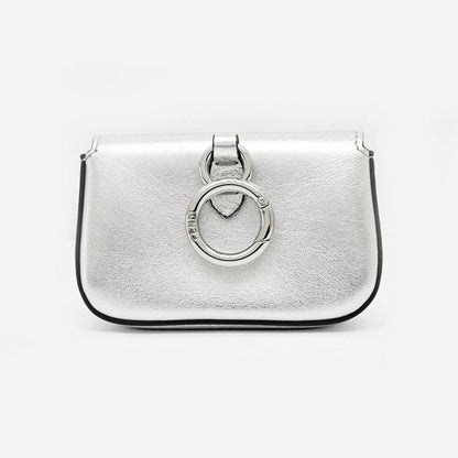 Fendi Nano Bucket Charm Mini Shoulder Bag Silver Pouch 2-Way Chain — view 3