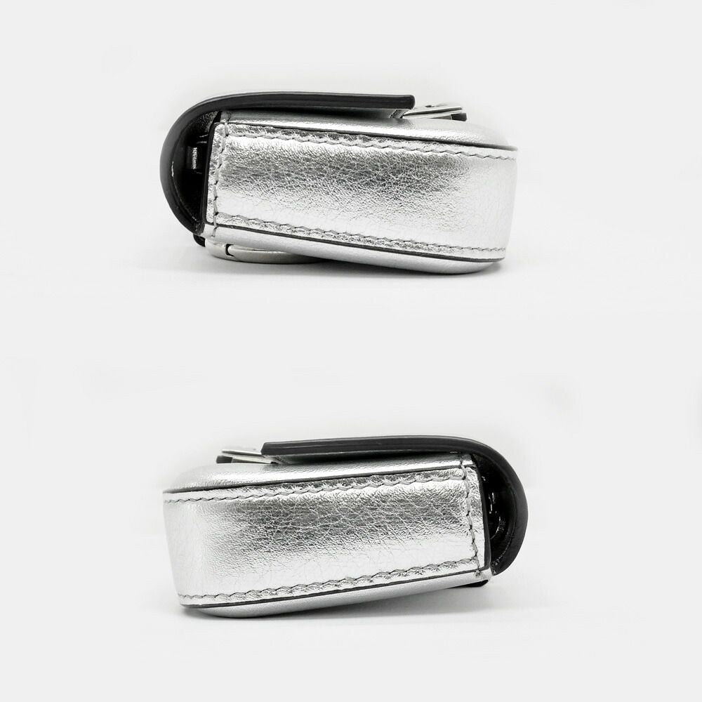 Fendi Nano Bucket Charm Mini Shoulder Bag Silver Pouch 2-Way Chain — view 4