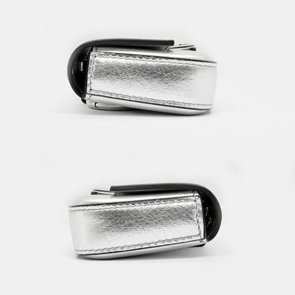 Fendi Nano Bucket Charm Mini Shoulder Bag Silver Pouch 2-Way Chain — view 4