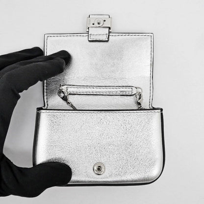 Fendi Nano Bucket Charm Mini Shoulder Bag Silver Pouch 2-Way Chain — view 7