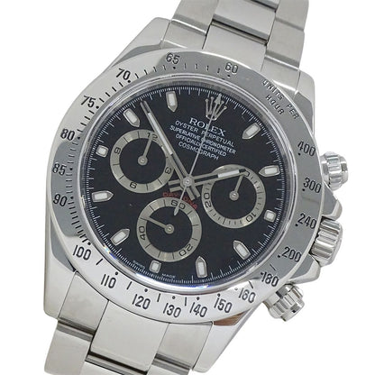 Rolex Cosmograph Daytona Watch Automatic Stainless Steel Silver Black