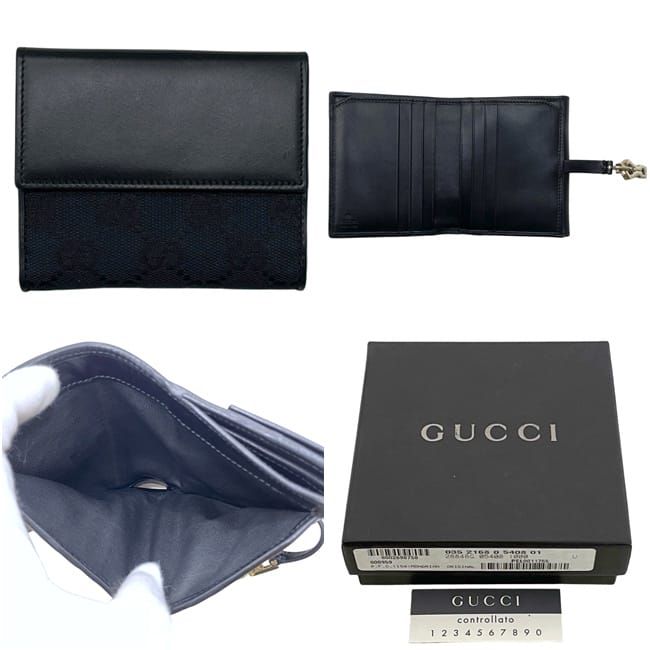 Gucci Bifold Wallet Jackie 035 Canvas Leather Black — view 3