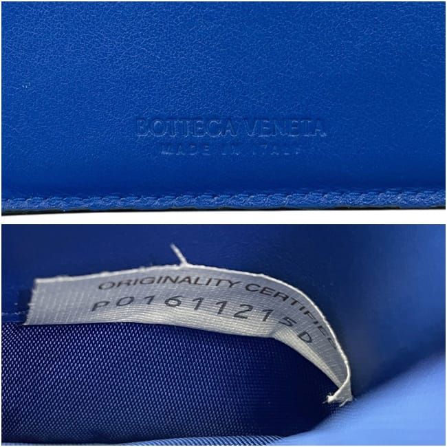Bottega Veneta Bifold Wallet Intrecciato Leather Black Blue — view 3