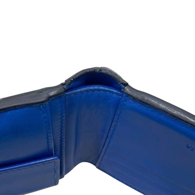 Bottega Veneta Bifold Wallet Intrecciato Leather Black Blue — view 6