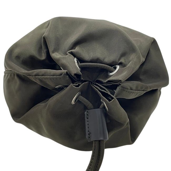 Prada Pouch Drawstring Vera 7 Nylon Tundra Khaki Green Deep — view 6