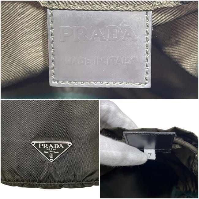Prada Pouch Drawstring Vera 7 Nylon Tundra Khaki Green Deep — view 3