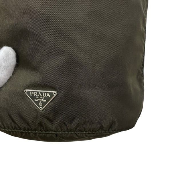 Prada Pouch Drawstring Vera 7 Nylon Tundra Khaki Green Deep — view 5
