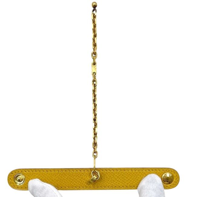 Hermes Glove Holder Nomad Leather Courchevel Jaune Yellow Gloves Bag Charm — view 4