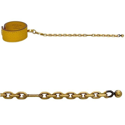 Hermes Glove Holder Nomad Leather Courchevel Jaune Yellow Gloves Bag Charm — view 2