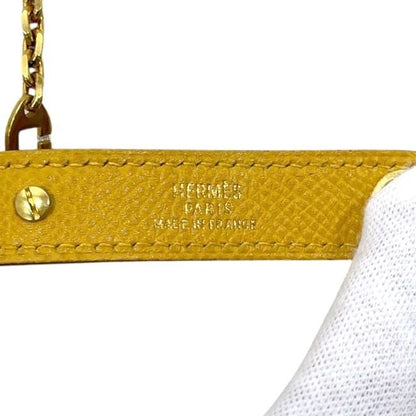 Hermes Glove Holder Nomad Leather Courchevel Jaune Yellow Gloves Bag Charm — view 6