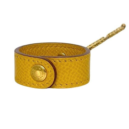 Hermes Glove Holder Nomad Leather Courchevel Jaune Yellow Gloves Bag Charm — view 5