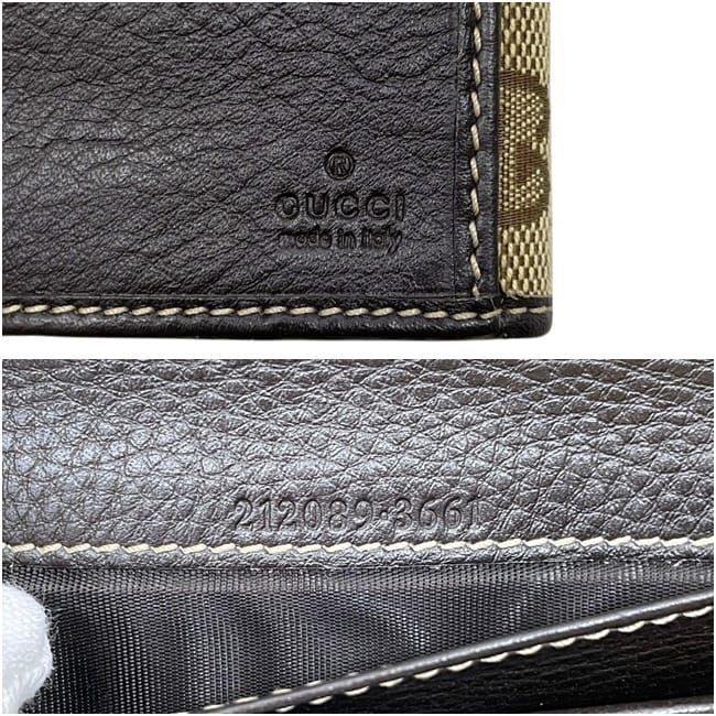 Gucci Bifold Wallet Canvas Leather Beige Brown — view 5