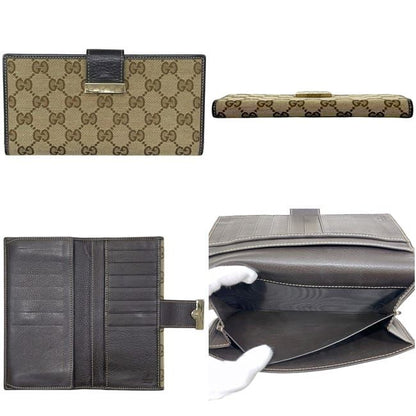 Gucci Bifold Wallet Canvas Leather Beige Brown — view 2