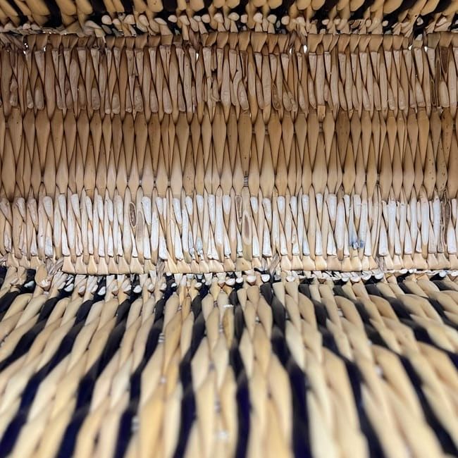 Loewe Tote Bag Square Basket Anagram Raffia Leather Beige — view 3