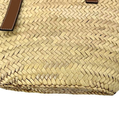 Loewe Basket Bag Medium Anagram 327.02 Raffia Palm Leaf Calfskin Natural Tan — view 7