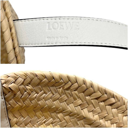 Loewe Bag Basket Bag Small Anagram Raffia Palm Leaf Calfskin Natural White Beige — view 3