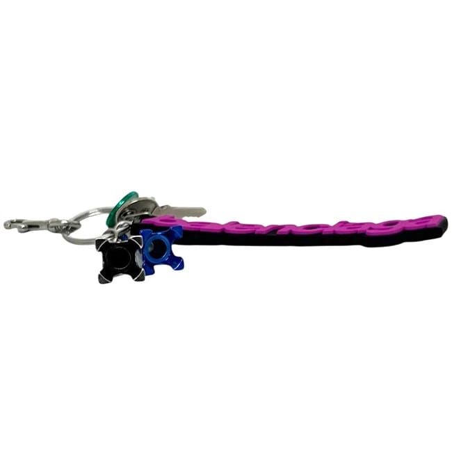 Balenciaga Key Ring Biker Rubber Metal Pink Charm Key Holder Eiffel Tower — view 3
