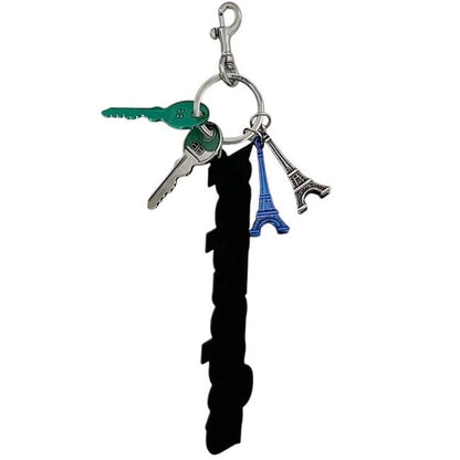 Balenciaga Key Ring Biker Rubber Metal Pink Charm Key Holder Eiffel Tower — view 2