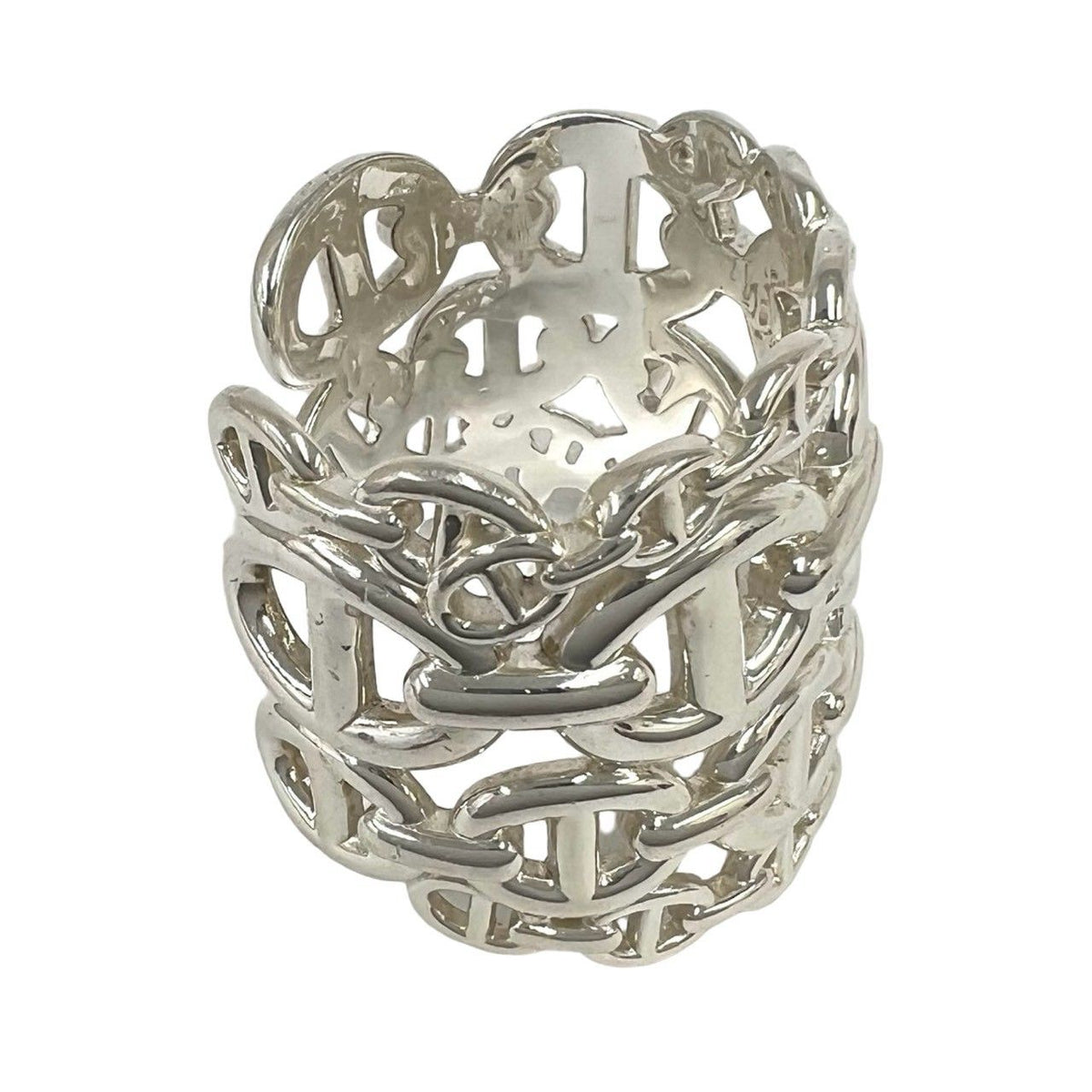 Hermes Chaine D'ancre Enchainee TGM Bangle 925 Sterling Silver Bracelet — view 4