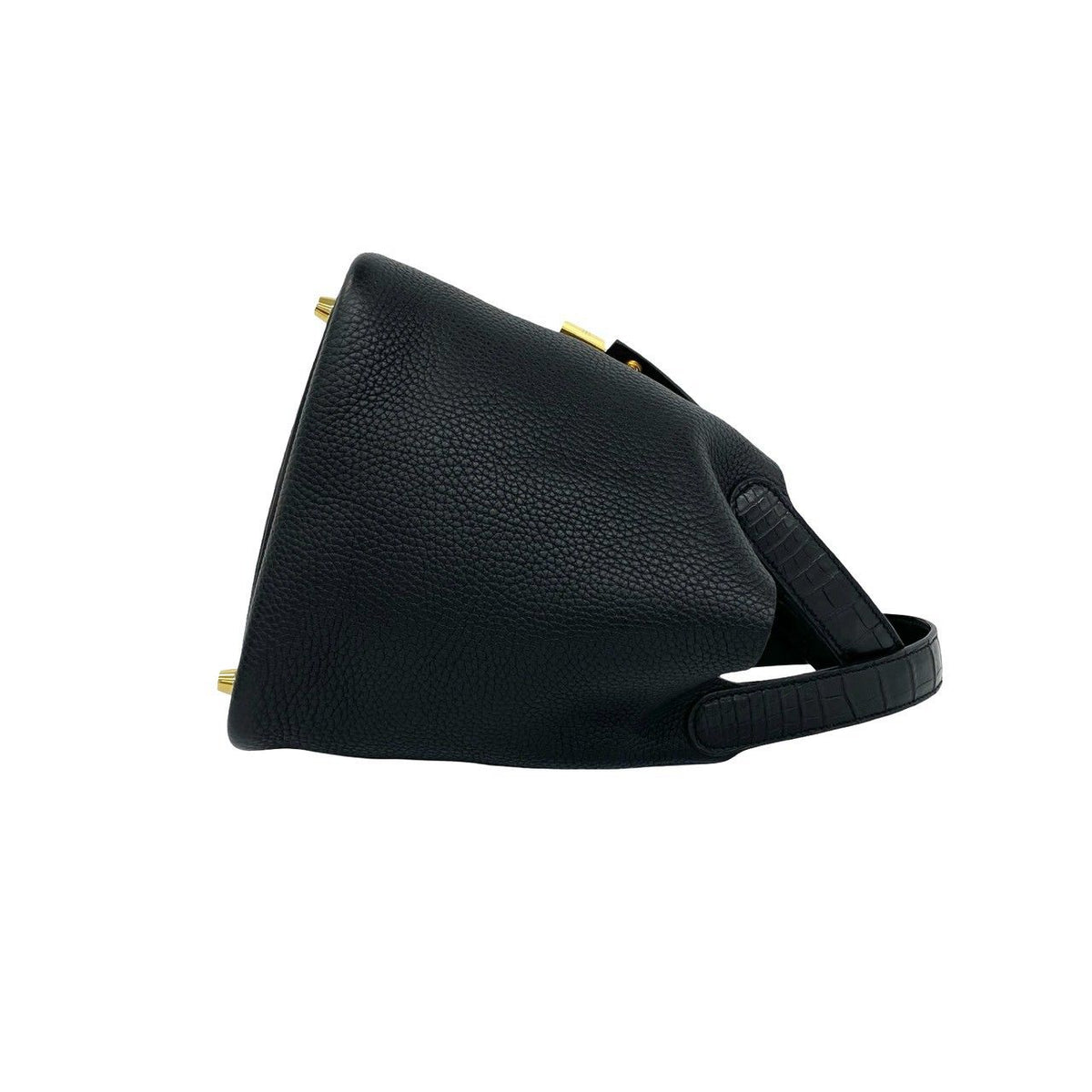 Hermes Picotin Lock Touch PM Taurillon Clemence Leather Tote Bag Black — view 6