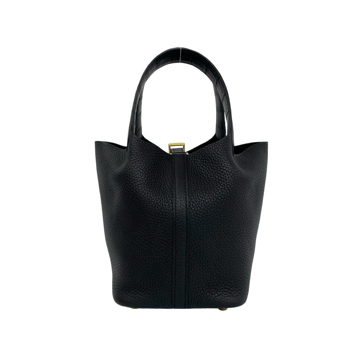Hermes Picotin Lock Touch PM Taurillon Clemence Leather Tote Bag Black — view 3