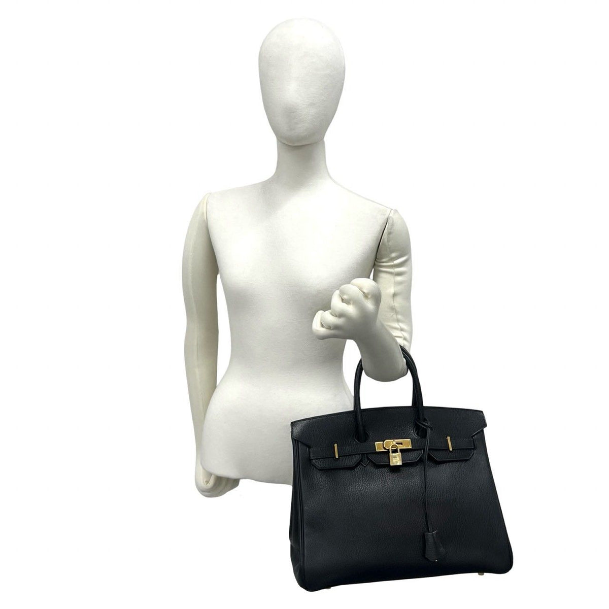 Hermes Bag with Key Vintage Birkin 35 Ardennes Leather Handbag Business Bag — view 2