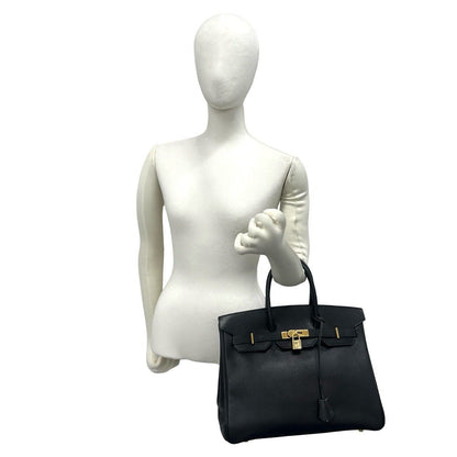 Hermes Bag with Key Vintage Birkin 35 Ardennes Leather Handbag Business Bag — view 2
