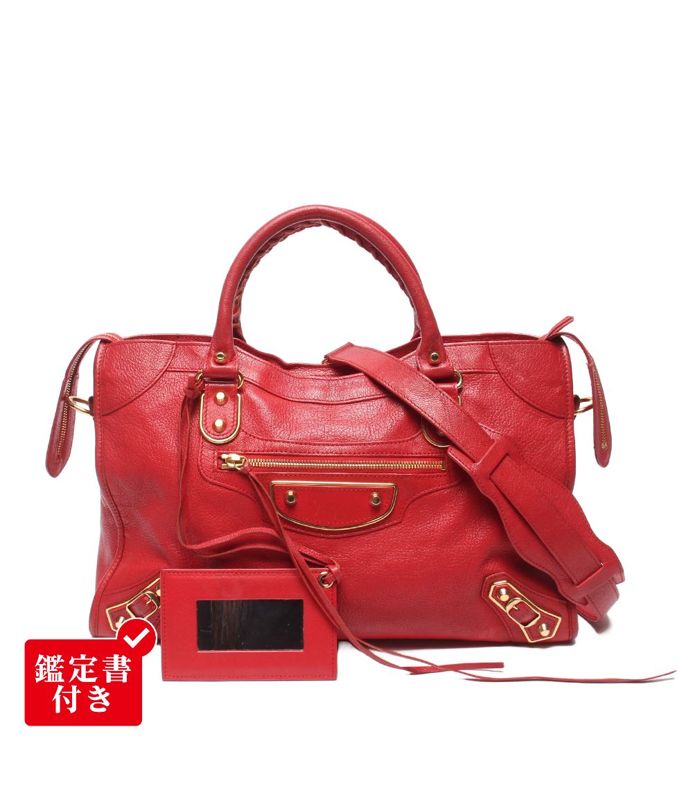 Balenciaga 2-Way Shoulder Bag Classic Metallic Edge City