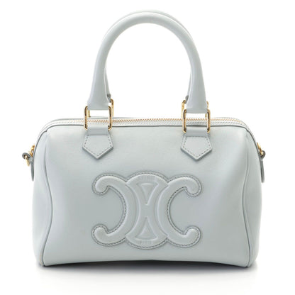 Celine Cuir Triomphe 2-Way Blue Gray Calfskin Boston Bag