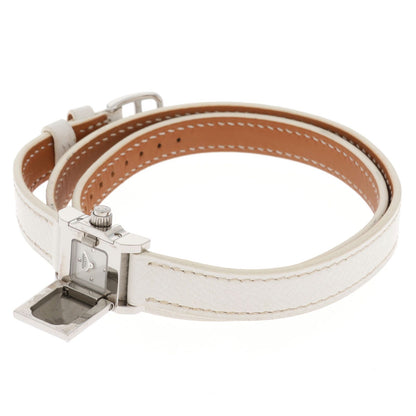 Hermes Medor Lock Triple Tour Watch Stainless Steel White Dial Quartz — view 4