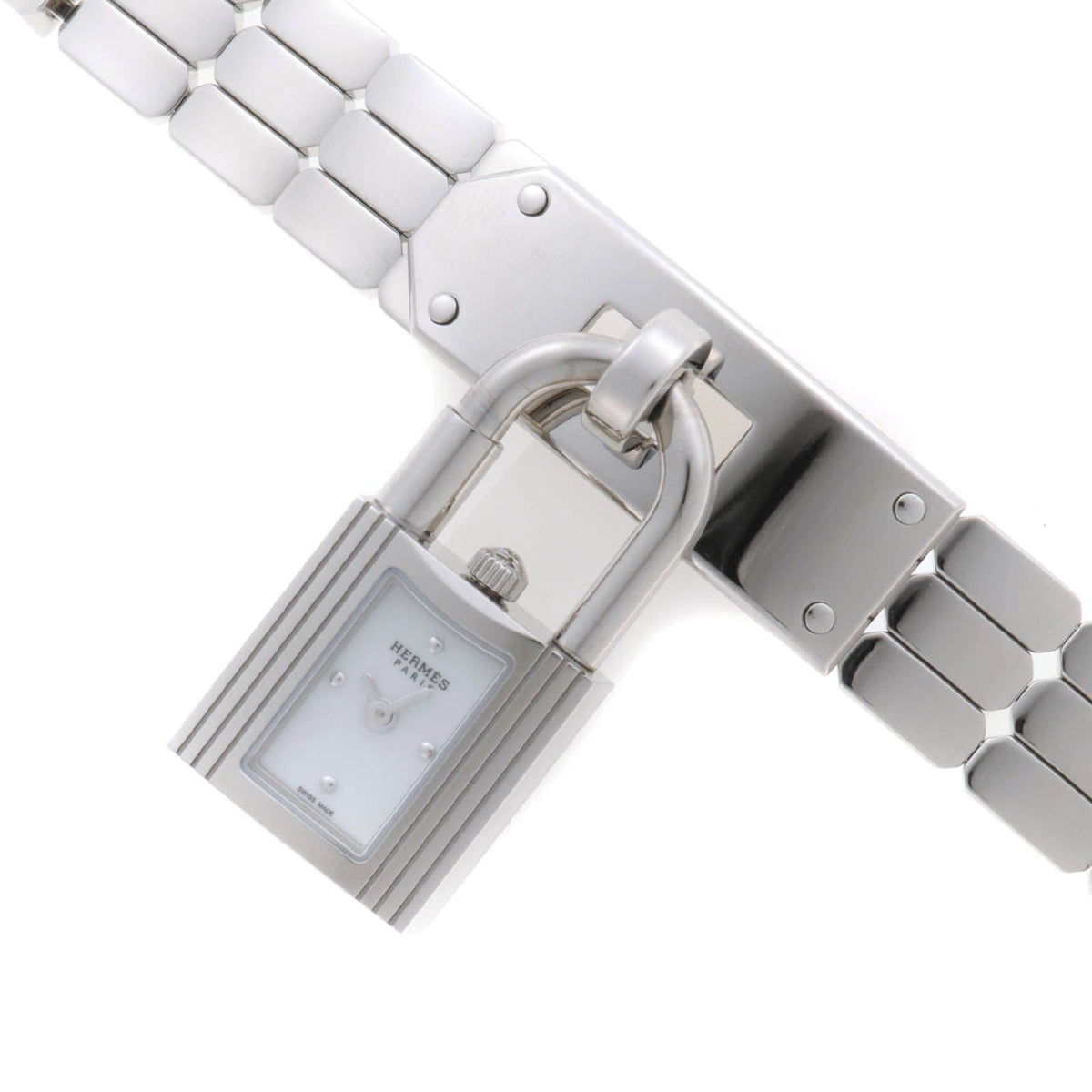 Hermes Kelly Mini Watch Stainless Steel White Dial — view 2