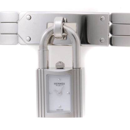 Hermes Kelly Mini Watch Stainless Steel White Dial