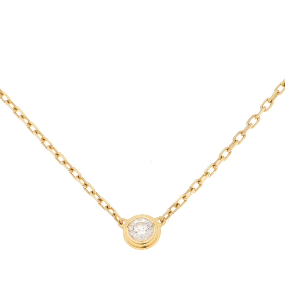 Cartier D'amour Pendant Small Single Diamond Necklace 18k Yellow Gold