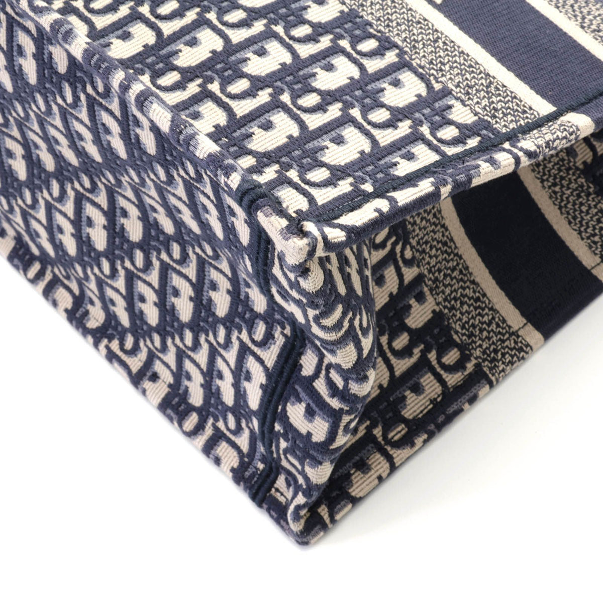 Dior Oblique Book Tote Bag Medium Navy Canvas — view 7
