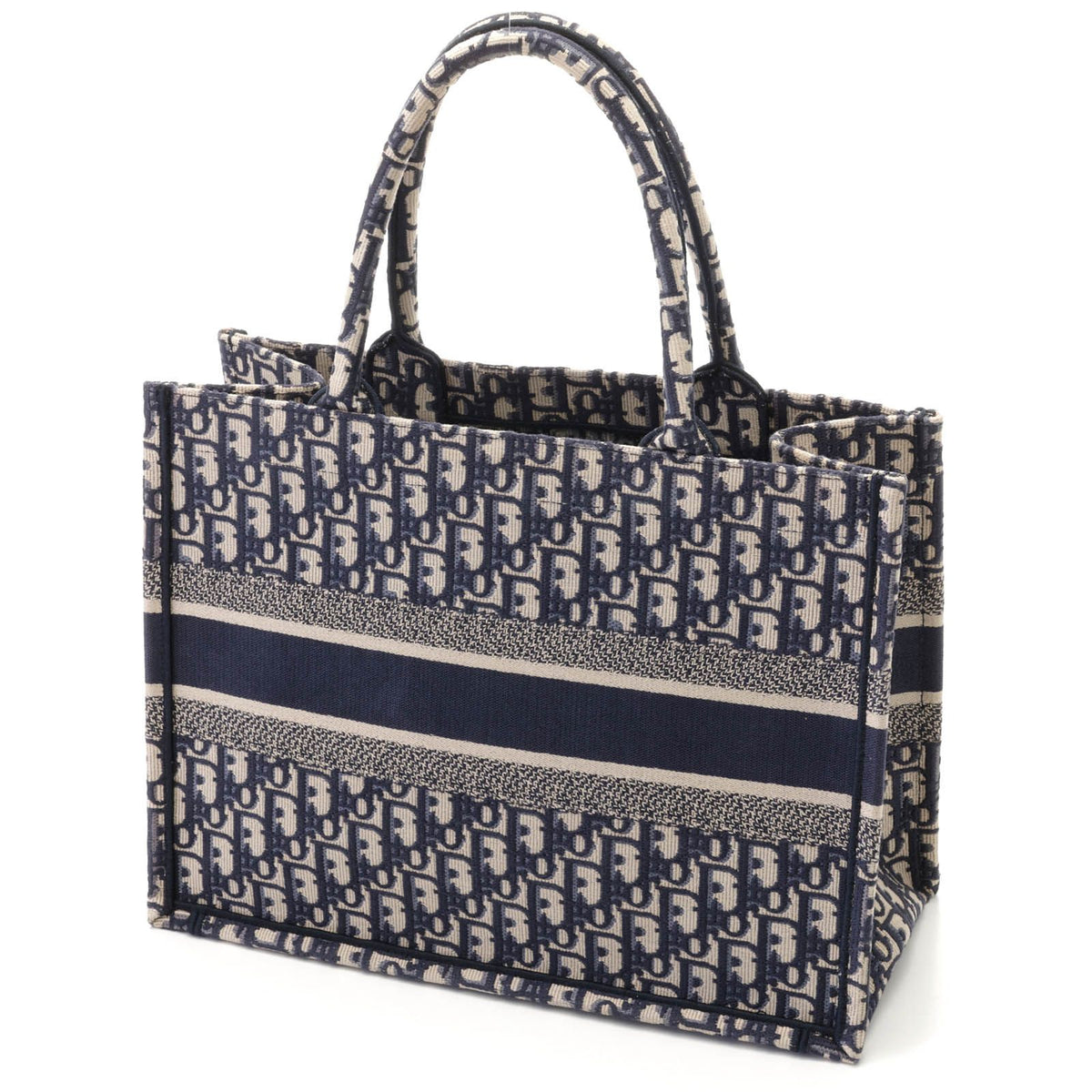 Dior Oblique Book Tote Bag Medium Navy Canvas — view 2