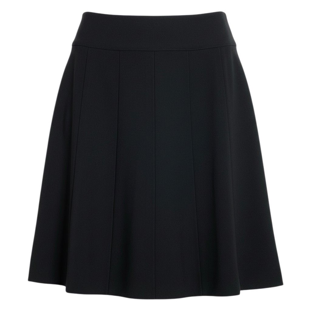 Chanel Skirt CC Logo Black Wool 42