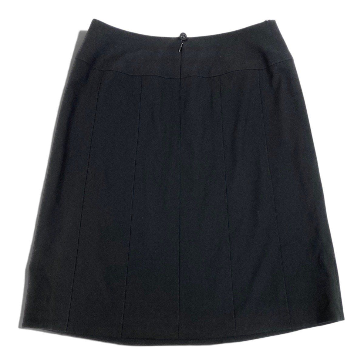 Chanel Skirt CC Logo Black Wool 42 — view 3