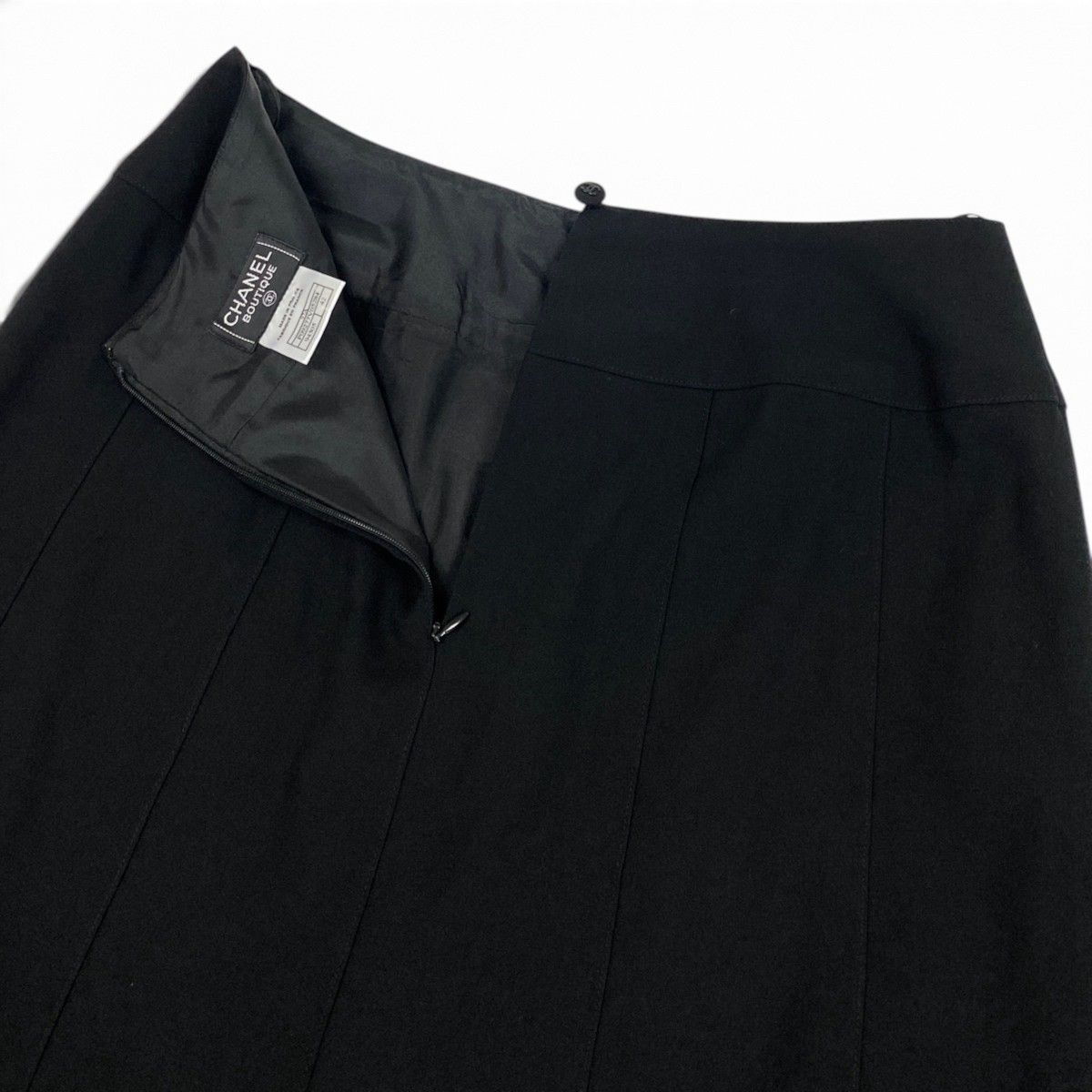 Chanel Skirt CC Logo Black Wool 42 — view 5