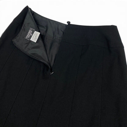 Chanel Skirt CC Logo Black Wool 42 — view 5