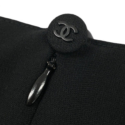 Chanel Skirt CC Logo Black Wool 42 — view 7