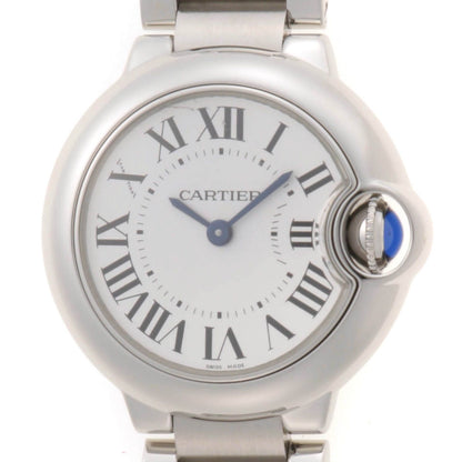 Cartier Ballon Bleu SM 28 Watch SS Stainless Steel Silver Dial Quartz